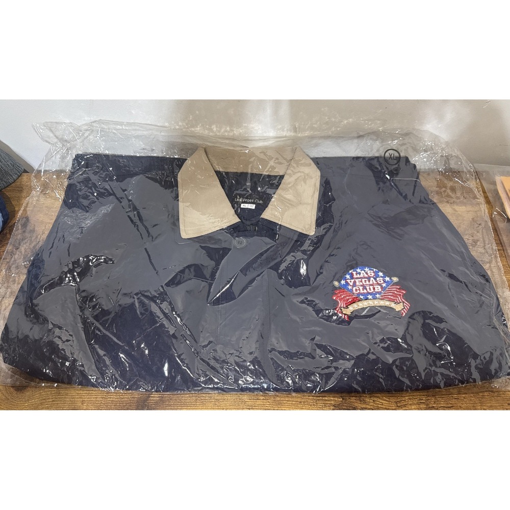Vintage  Las Vegas Club Hotel / Casino Zip Jacket XL  NWT  Collared Rare